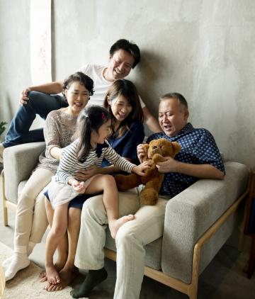 Happy extended family