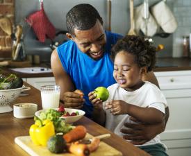 Dad son cooking